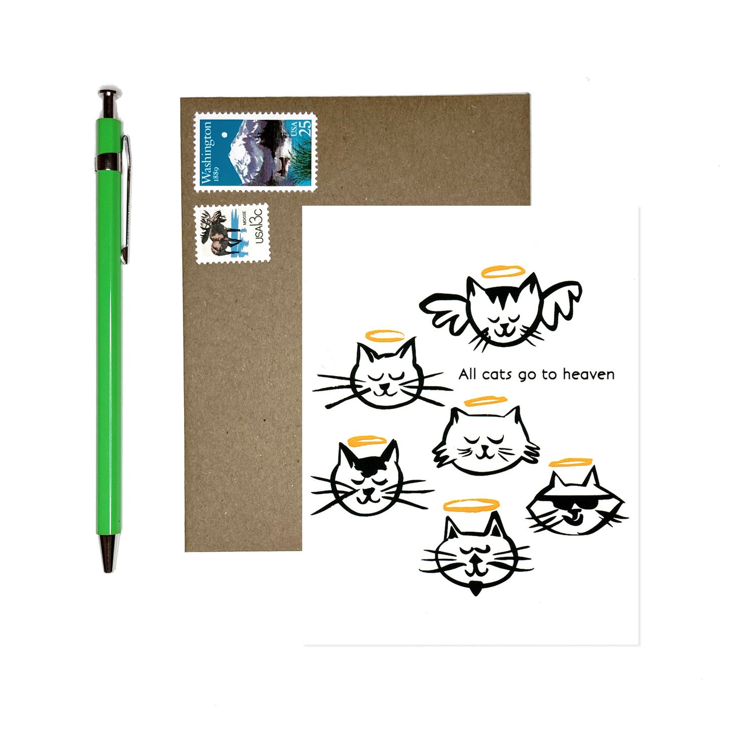 All Cats Go to Heaven -- Pet Sympathy Card