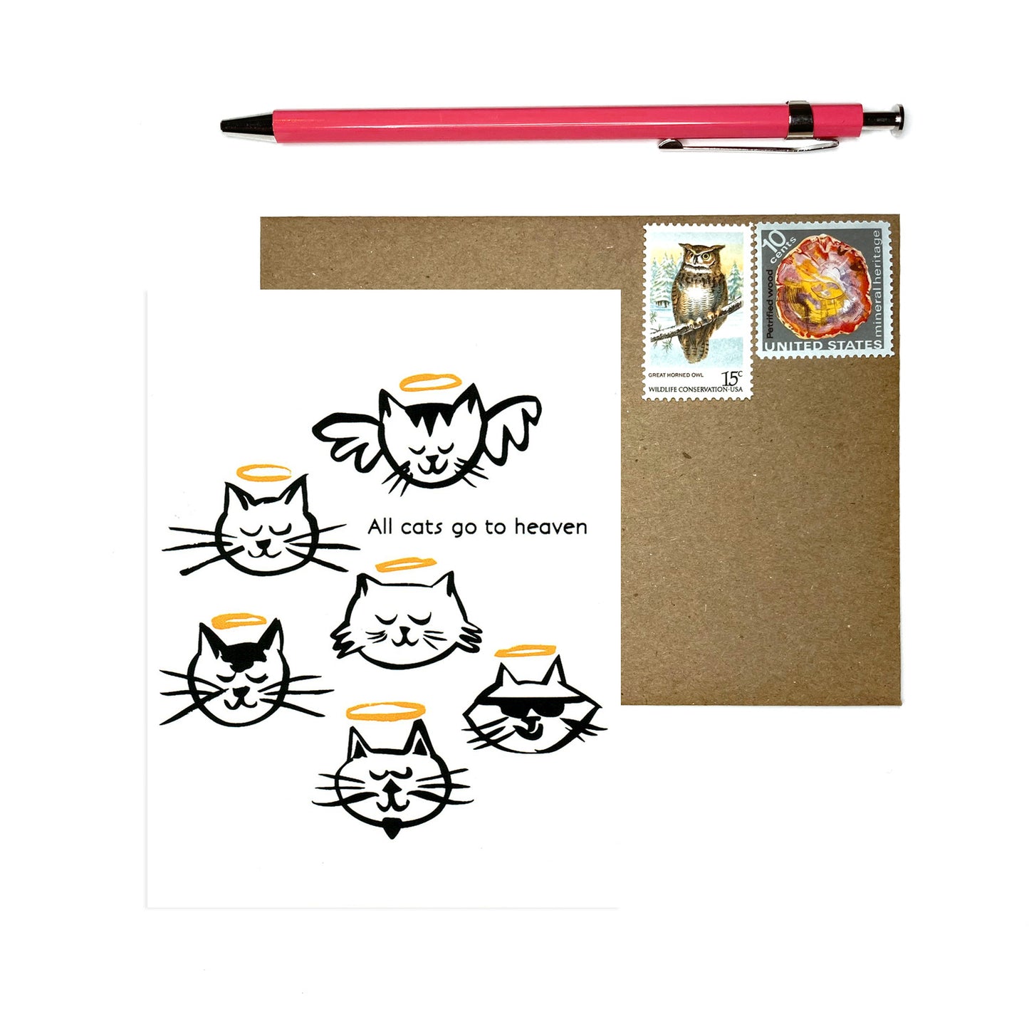 All Cats Go to Heaven -- Pet Sympathy Card