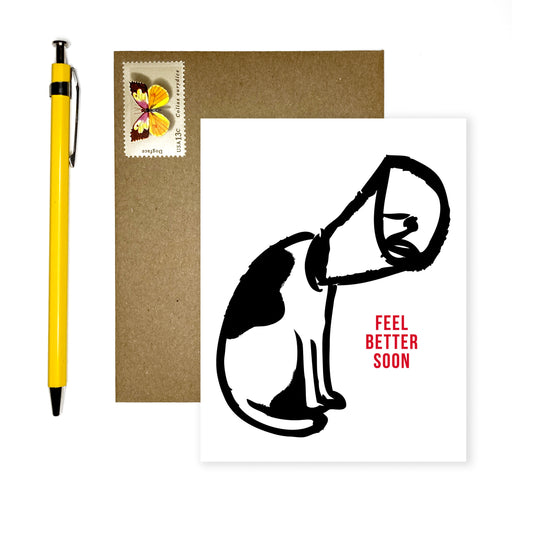 Feel Better Soon -- Dog With a Cone Card