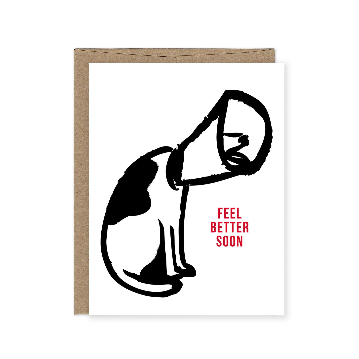 Feel Better Soon -- Dog With a Cone Card