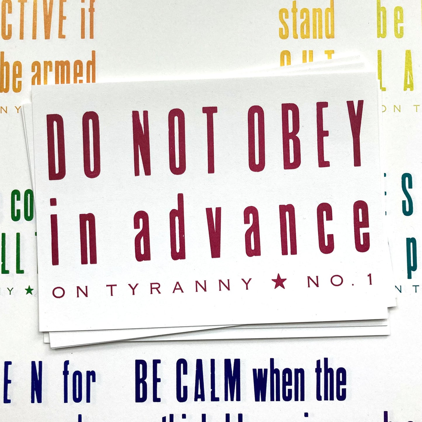 Set of Six On Tyranny Postcards