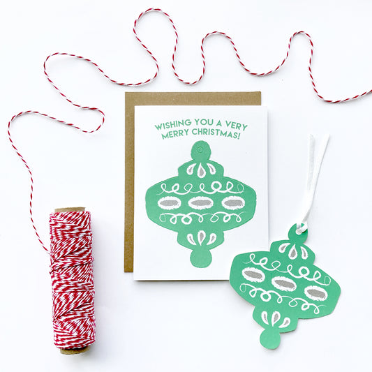 Retro Mint Holiday Ornament Cards -- Boxed Set or Singles