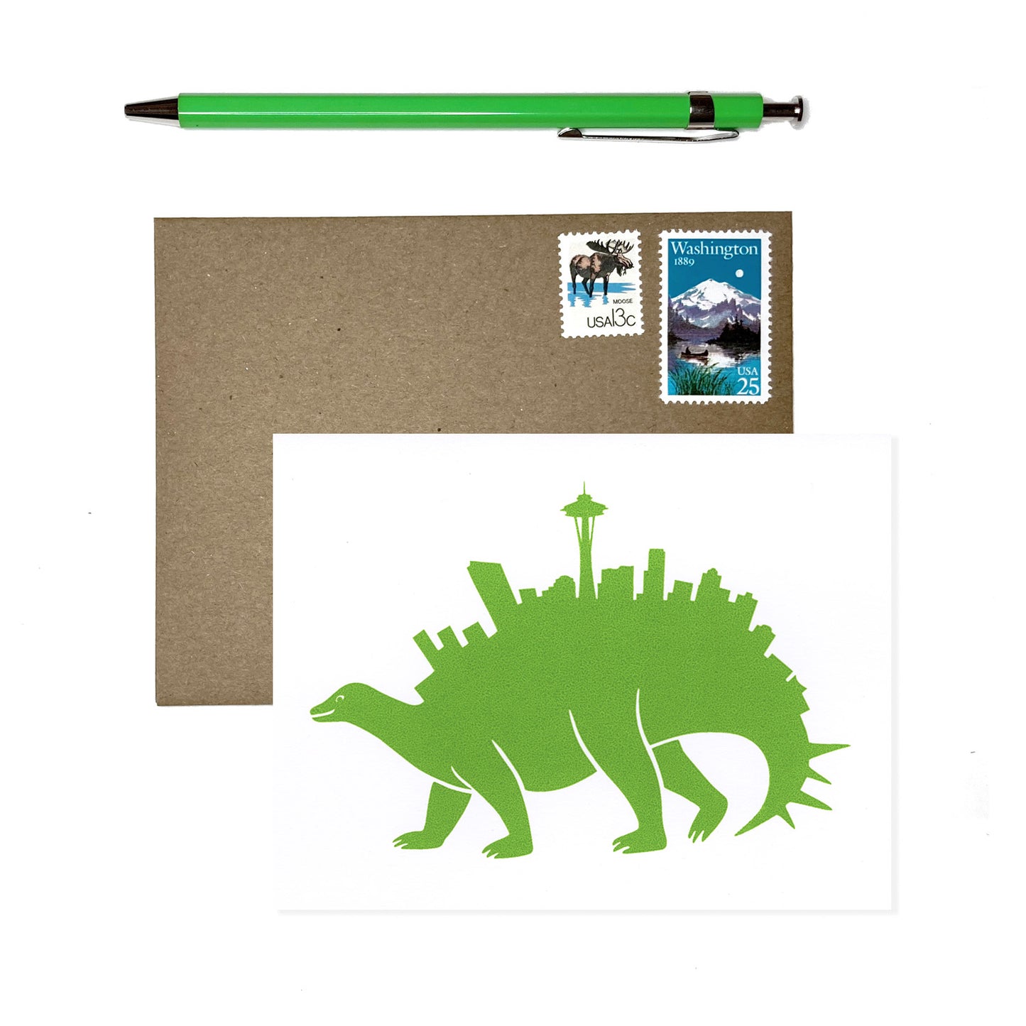 Seattlesaurus -- Cute Seattle Dinosaur All Occasion Card