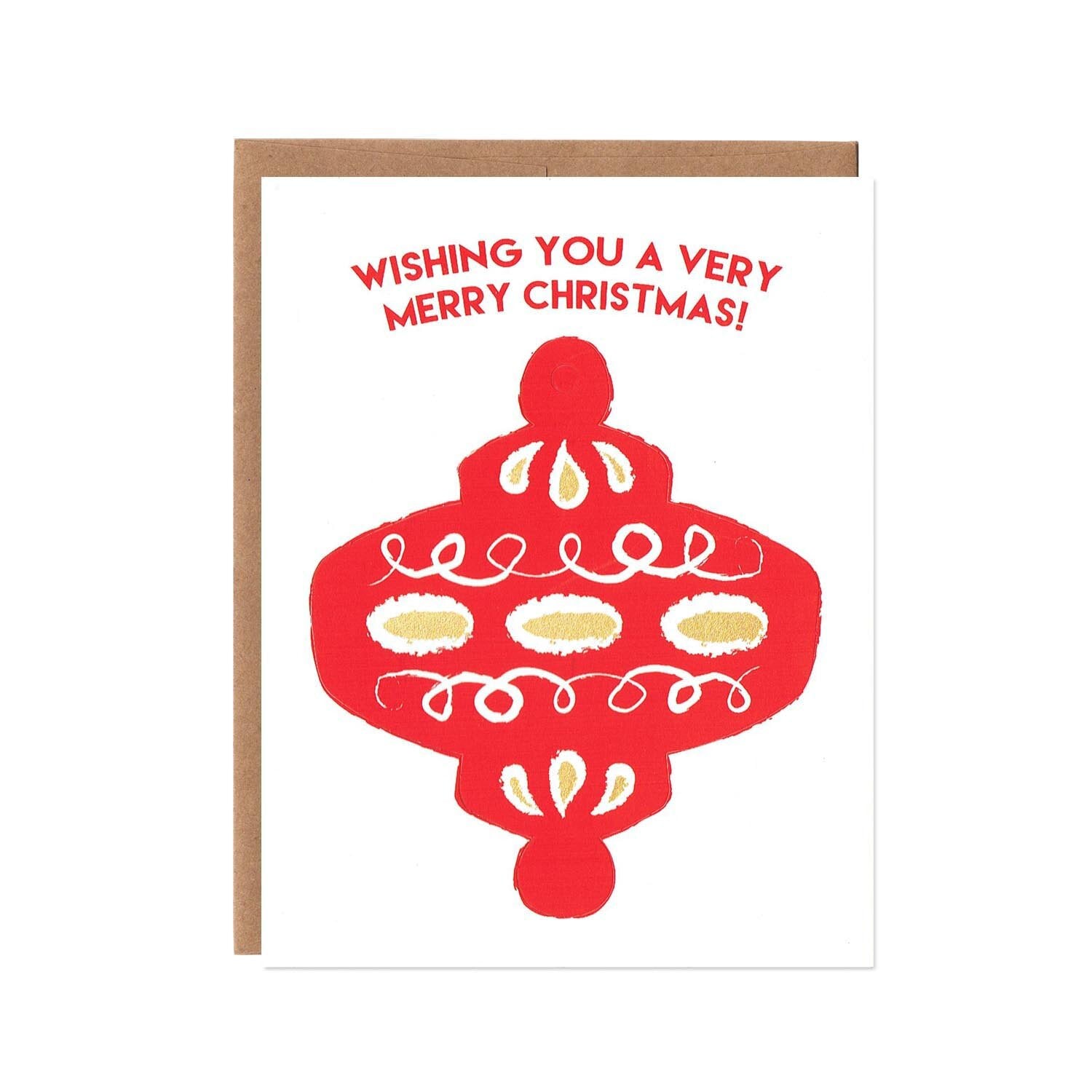 Product image for Red Die Cut Holiday Ornament Cards -- Boxed Set or Singles
