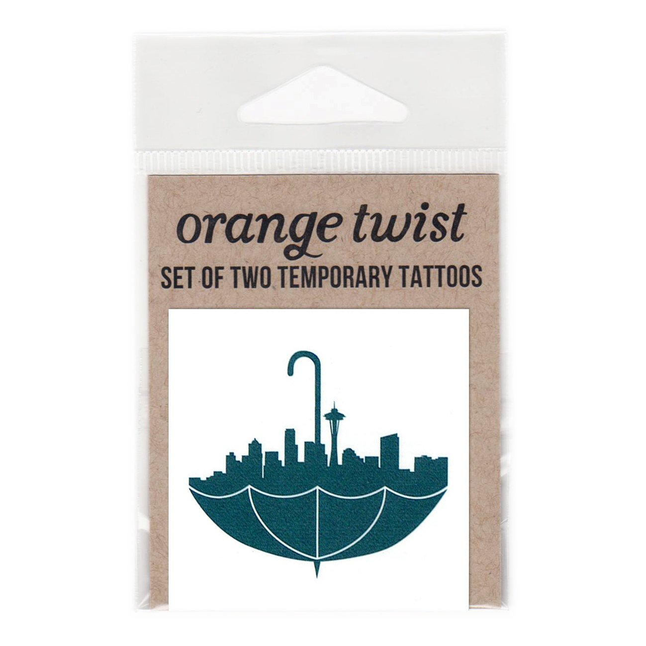 Umbrella Seattle Temporary Tattoos --Set of Two – Orange Twist Studio