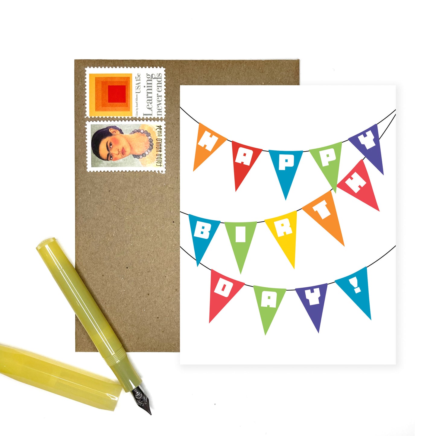 Colorful, Rainbow Banner Birthday Card