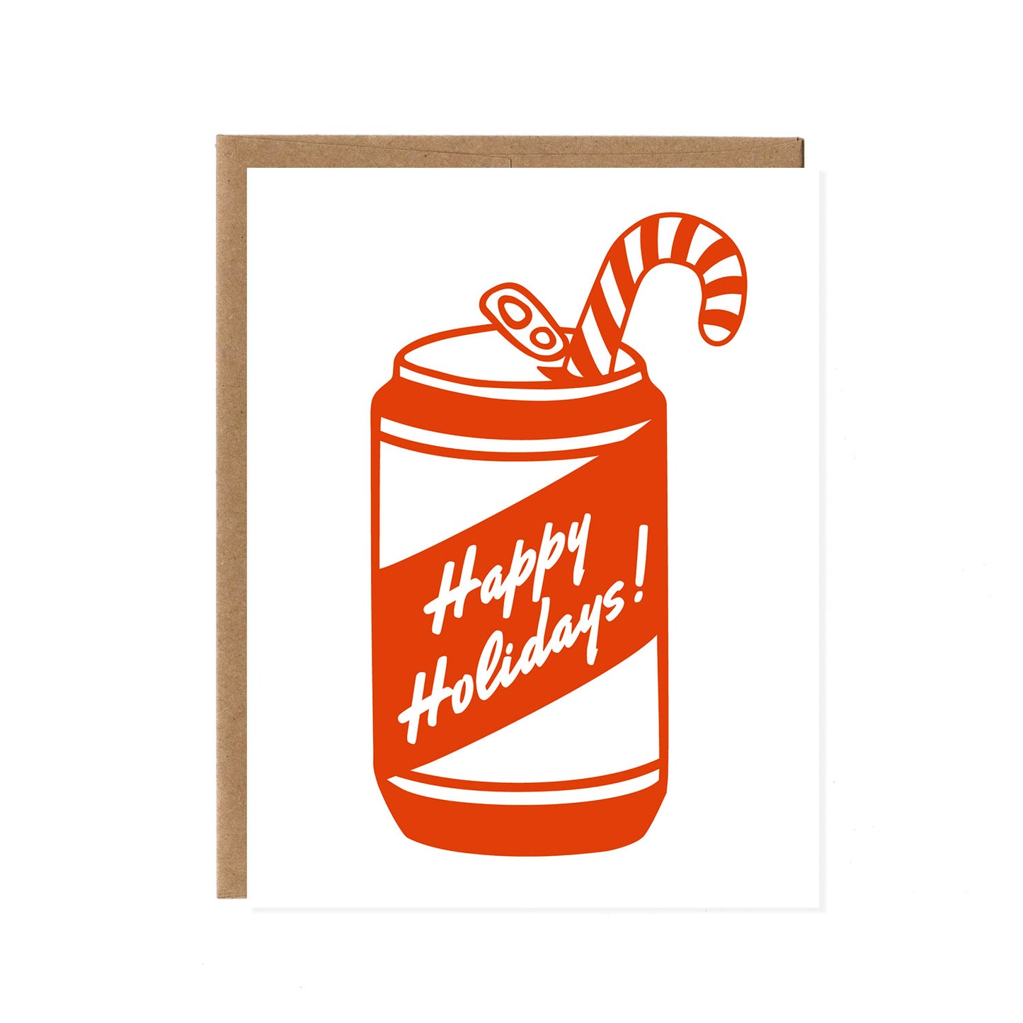 Beer Can and Candy Cane Holiday Card