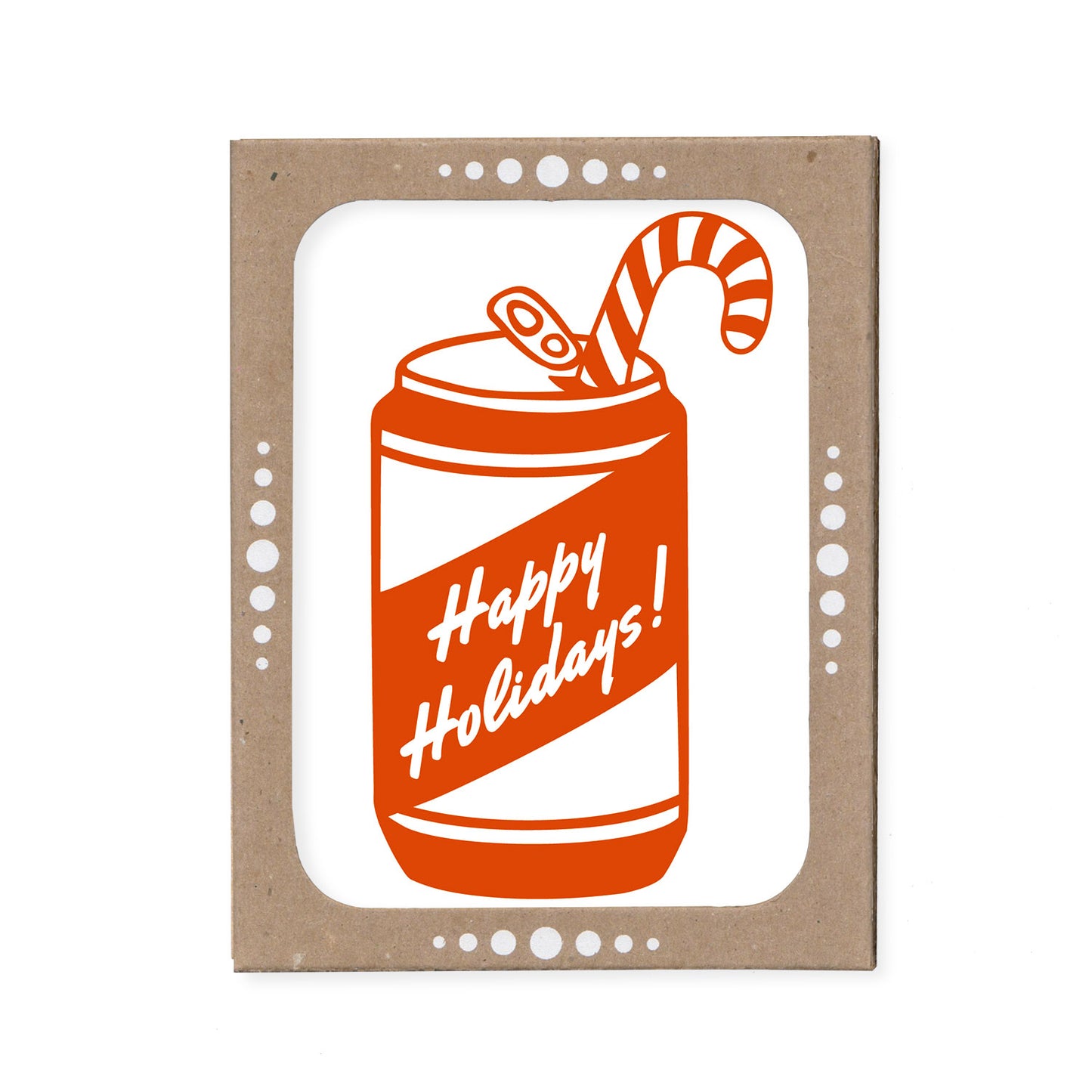 Beer Can and Candy Cane Holiday Card