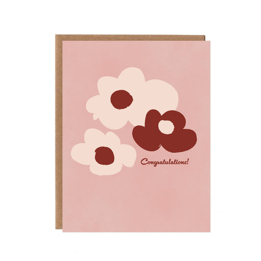 A Trio of Flowers Congratulations Card