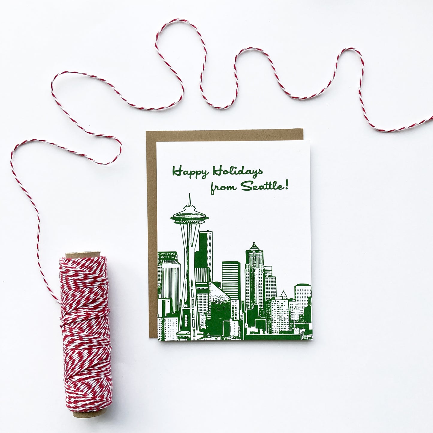 Seattle Skyline Happy Holidays Cards