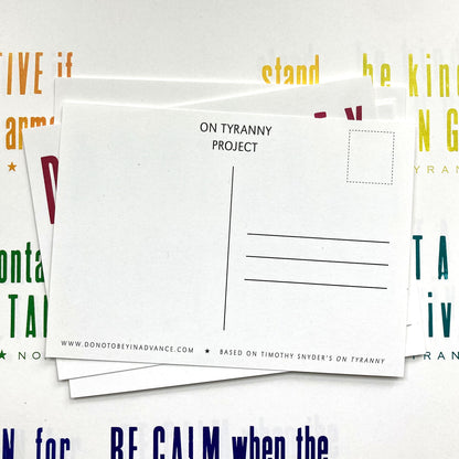 Set of Six On Tyranny Postcards