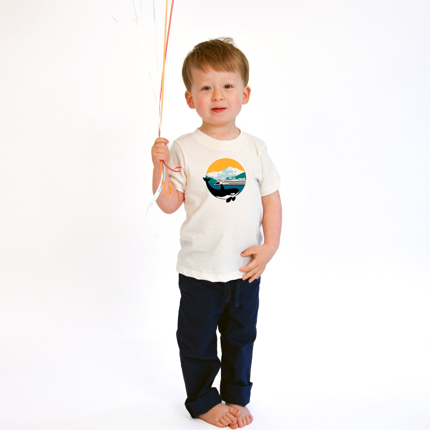 Mountain and Ferry and Orca-- Organic Cotton Kids Tee