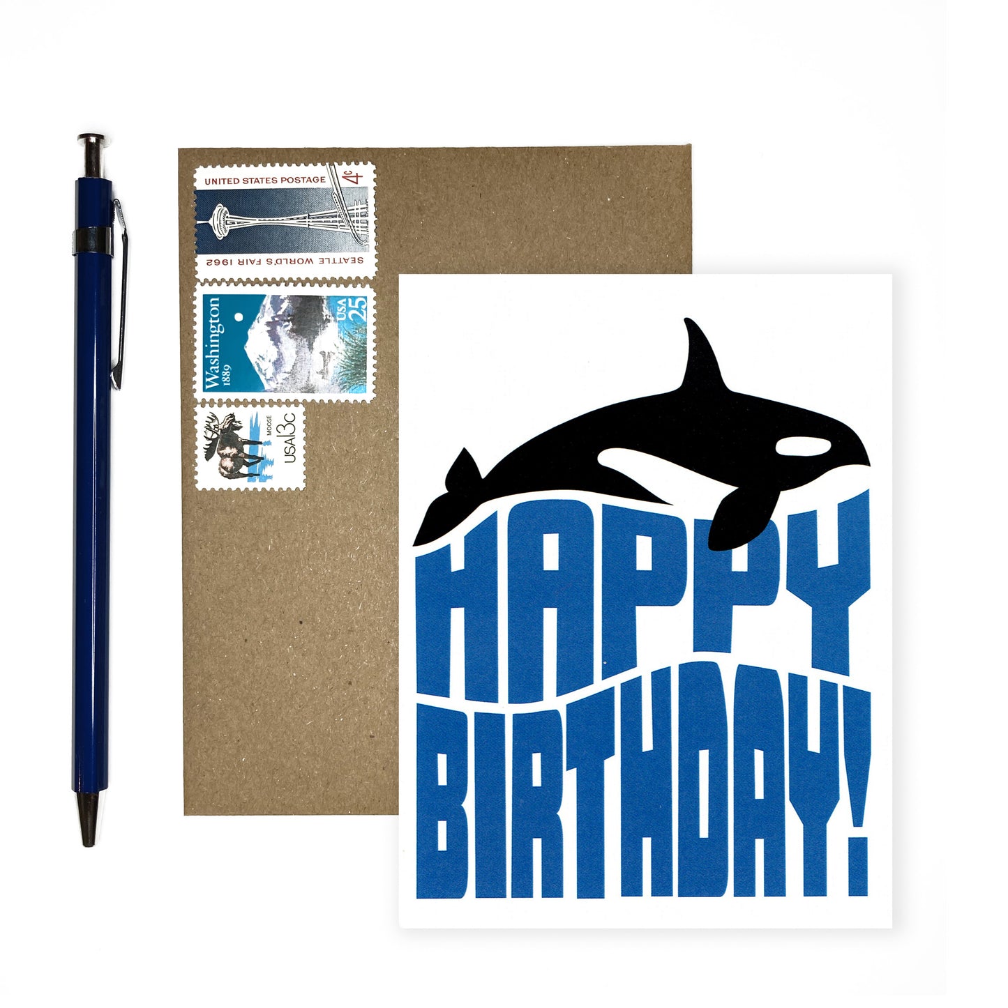 Orca Whale Birthday Card