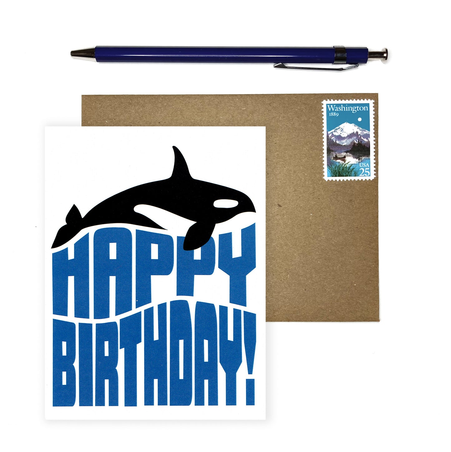 Orca Whale Birthday Card