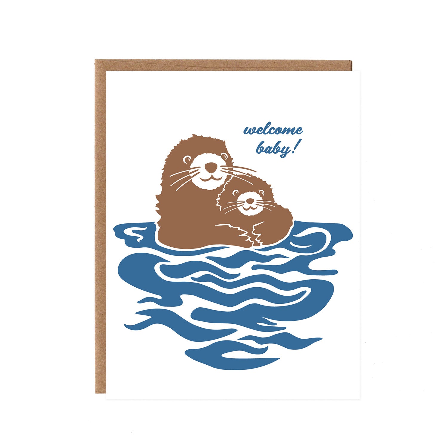 Welcome Baby Sea Otter Card – Orange Twist