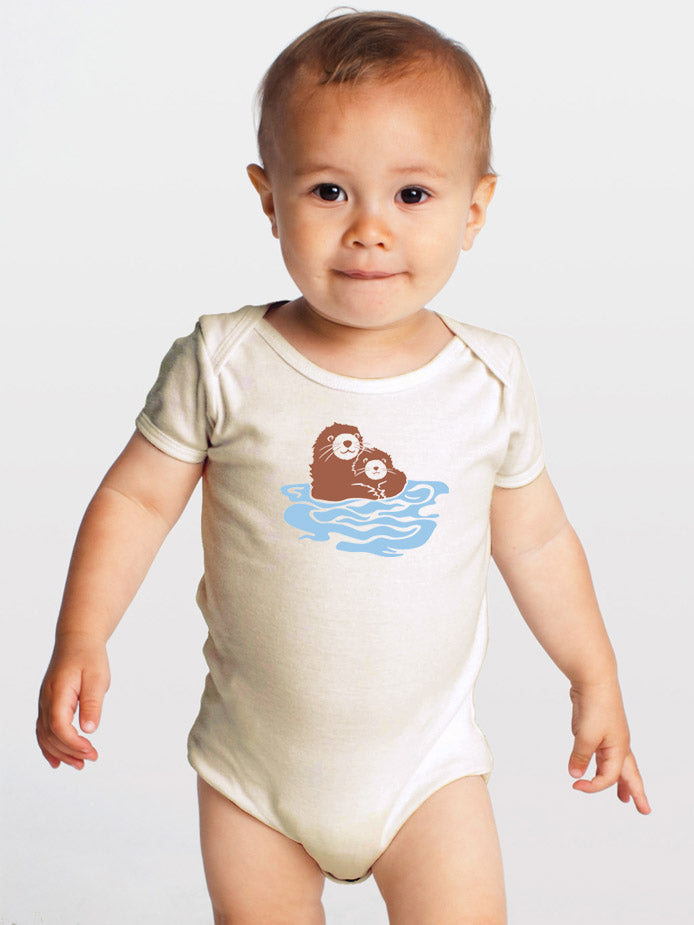 Sea Otters -- Gender Neutral Organic Baby One-Piece