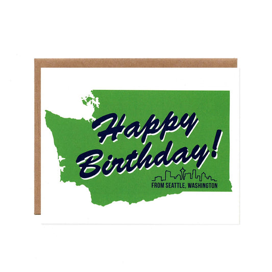 Happy Birthday from Seattle, Washington -- Eco-friendly Birthday Card