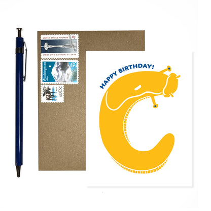 Banana Slug Happy Birthday Card