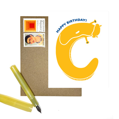 Banana Slug Happy Birthday Card