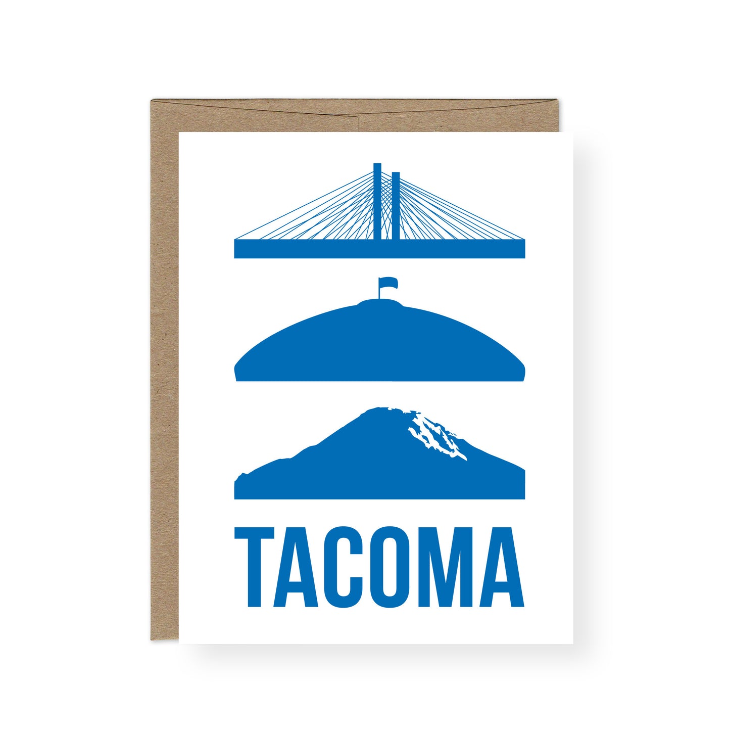 Tacoma Icons Card -- Tacoma Dome and Mount Rainier Card