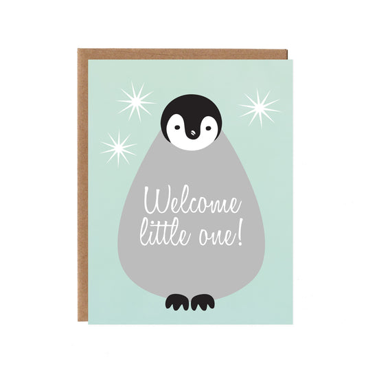 Welcome Little One -- Baby Penguin Card