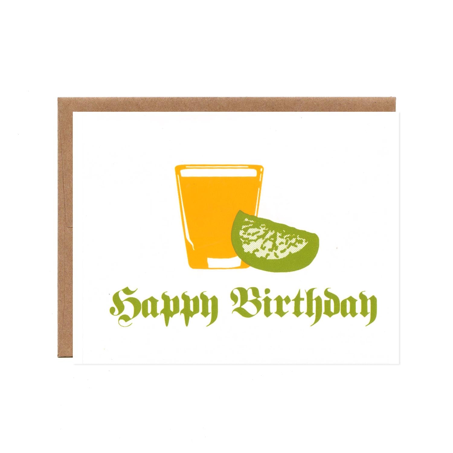 Product image for Happy 21st Birthday Tequila and Lime -- Screenprinted Card