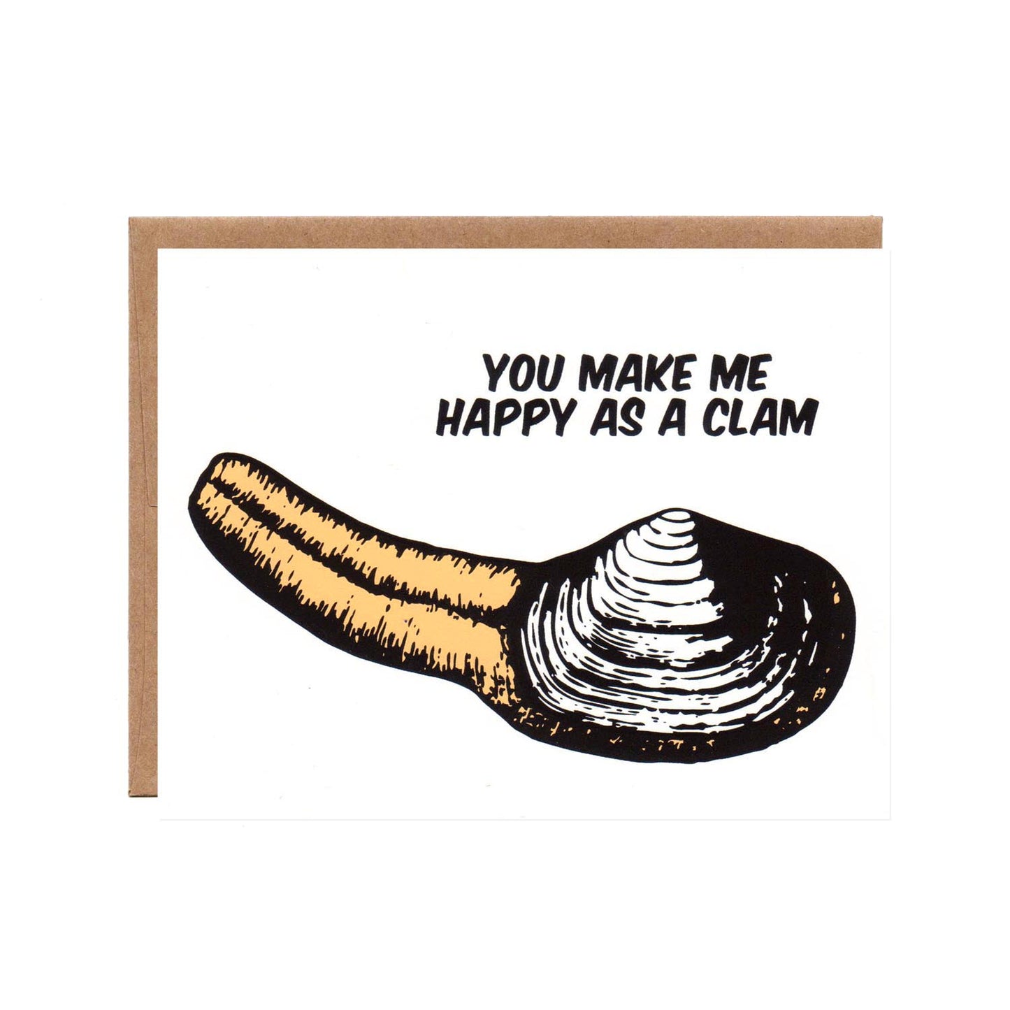 Product image for You make me happy As A Clam -- Valentine's Day Card
