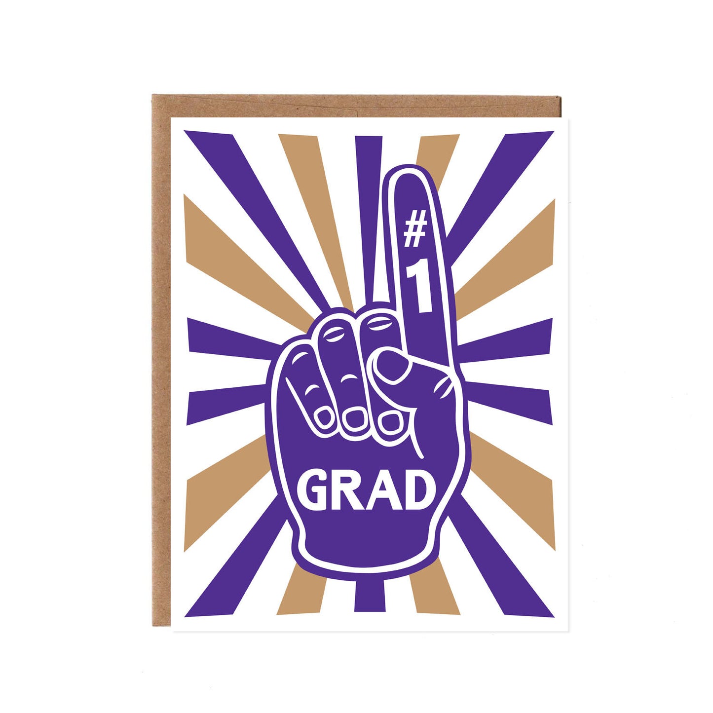 Product image for #1 Grad Foam Finger -- Screenprinted Graduation Card