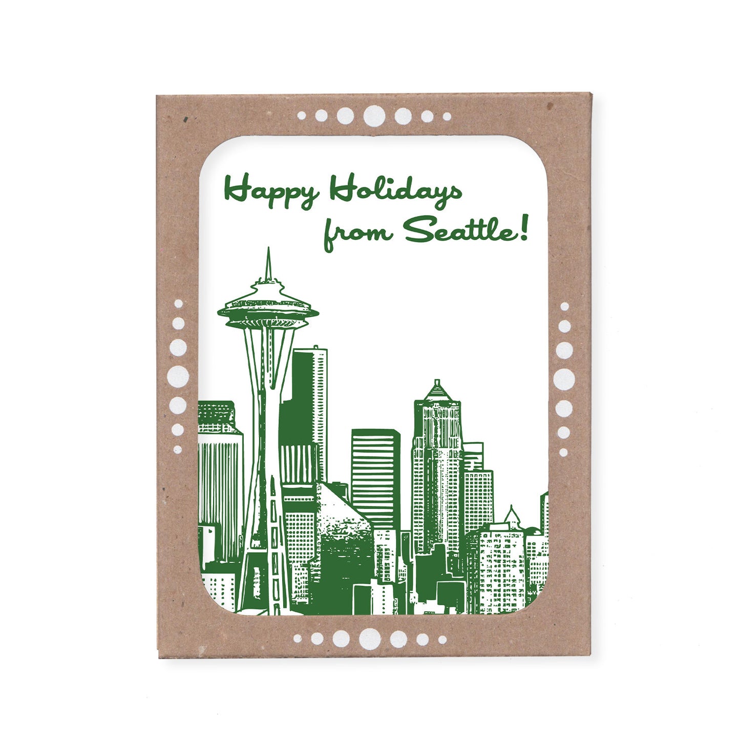 Seattle Skyline Happy Holidays Cards