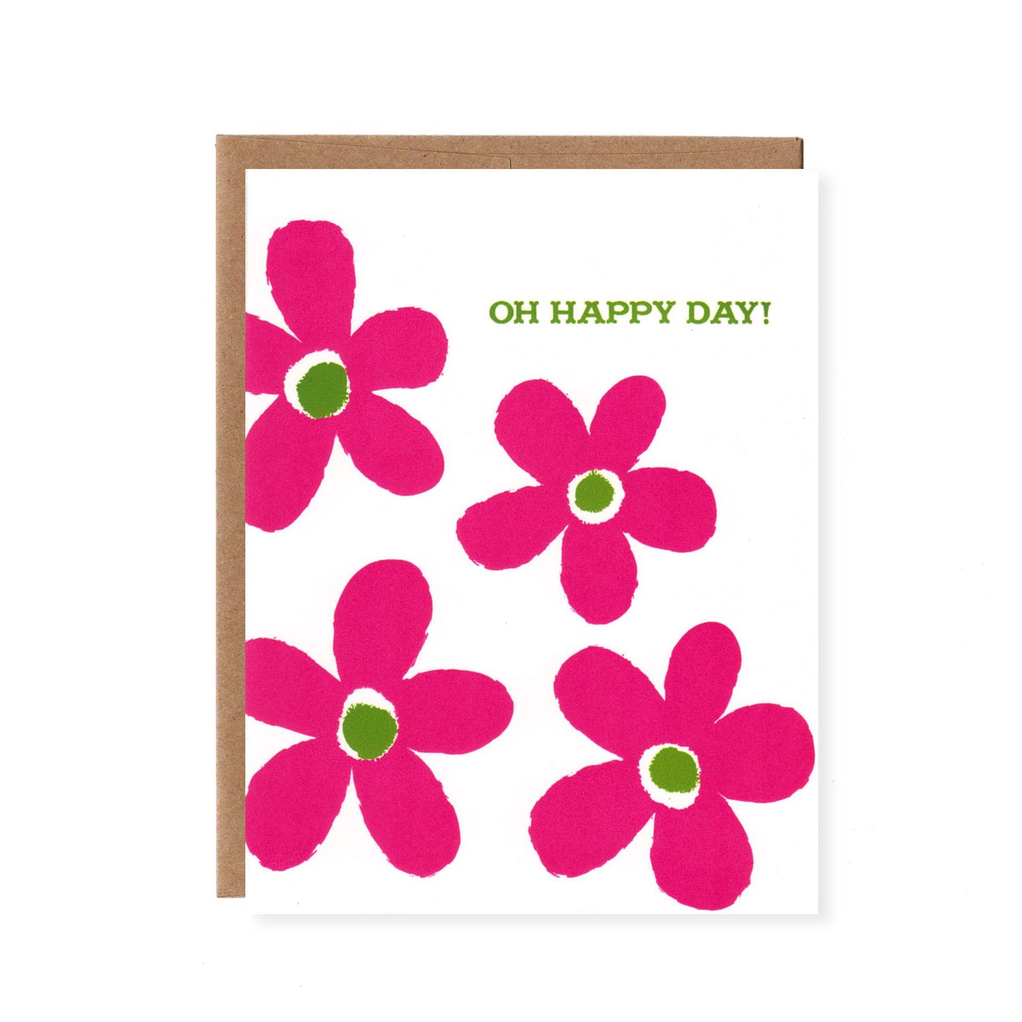 Product image for Oh Happy Day! -- Floral Screenprinted Greeting Card for Birthdays, Mother's Day, Baby Showers