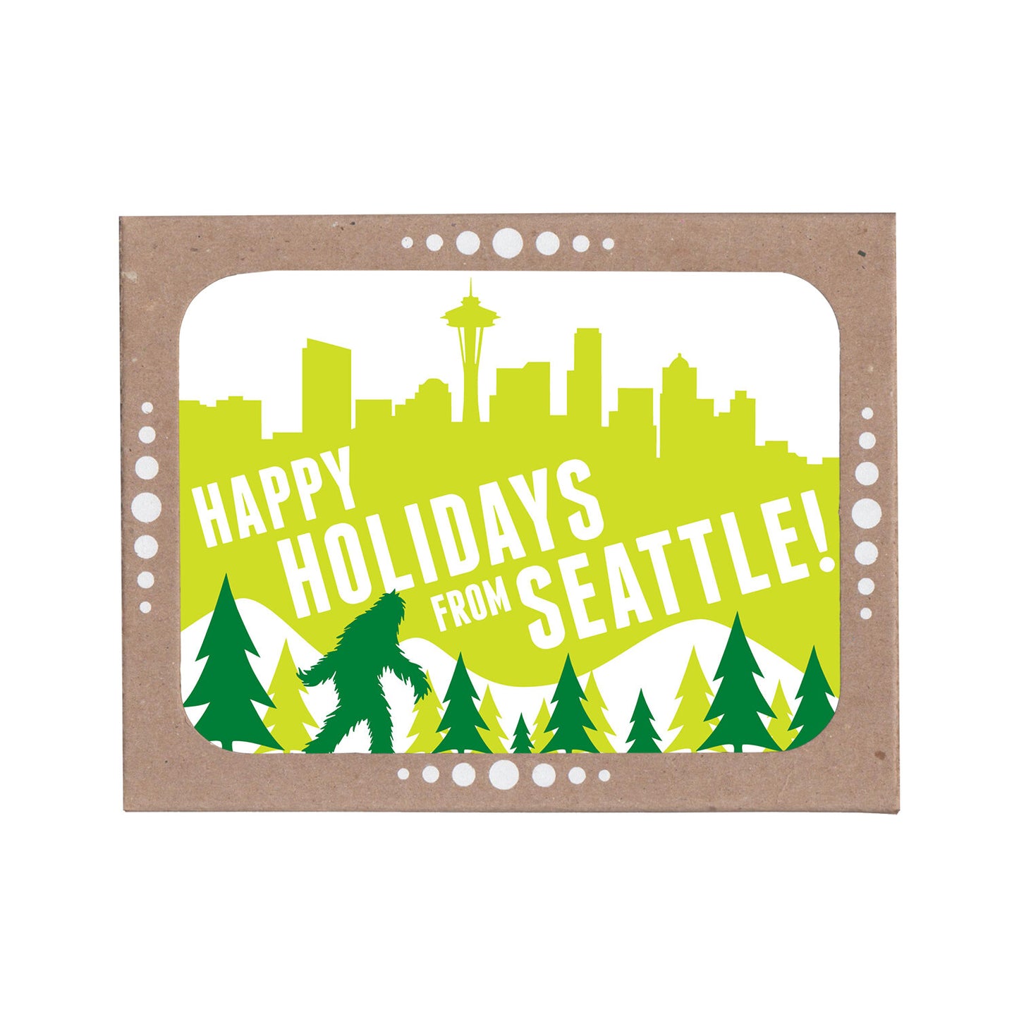Product image for Sasquatch and Seattle Skyline Holiday Cards