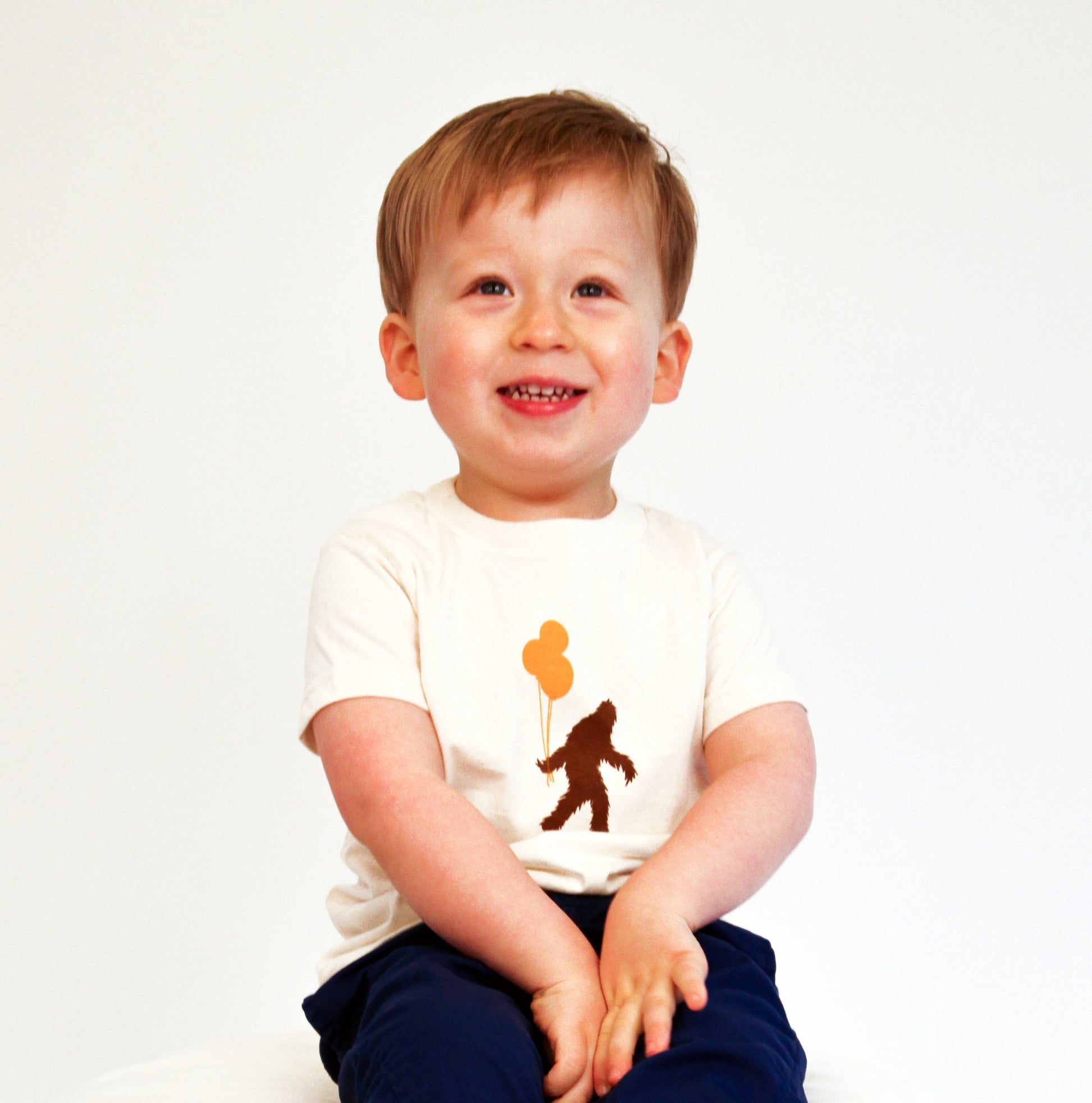 Product image for Sasquatch and Balloons -- Screenprinted Oraganic Kids Tee-Shirt