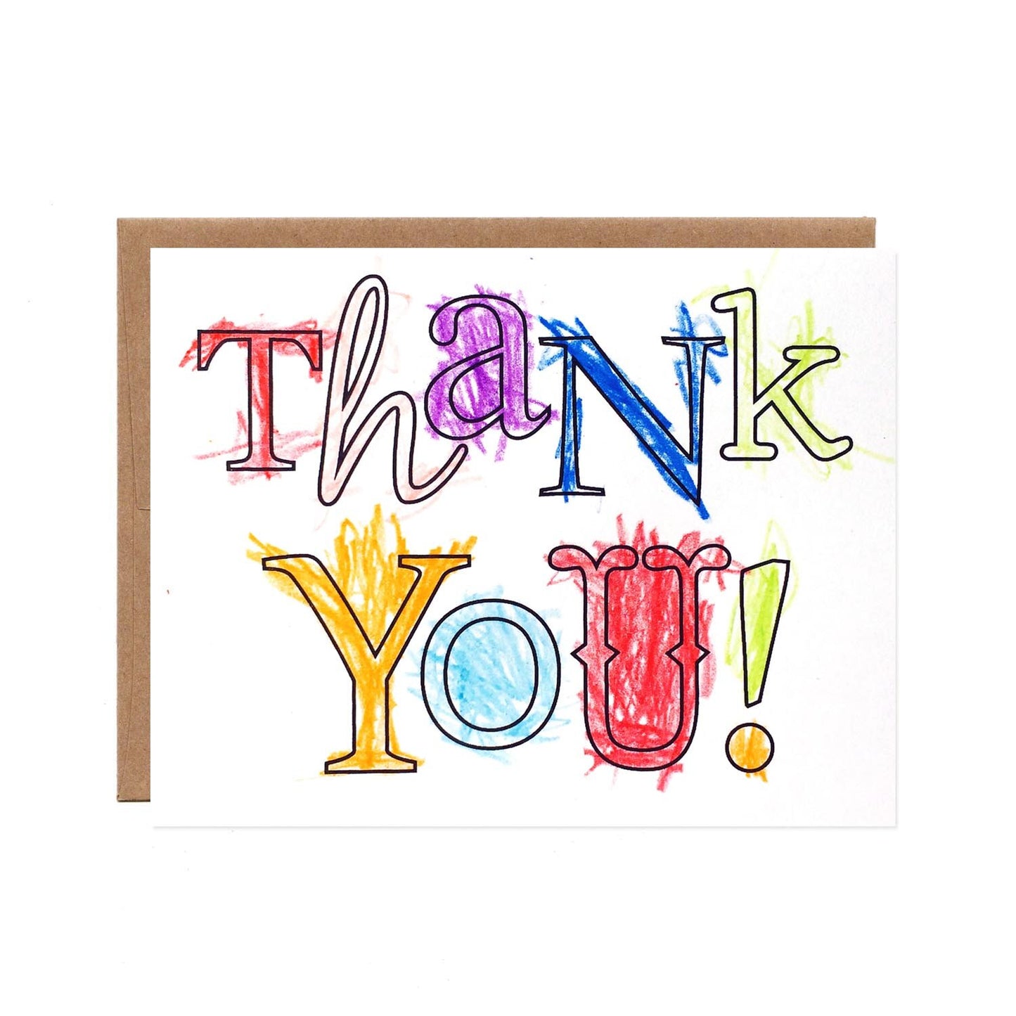 Color-in Thank You Card-- Choose Single Cards or Sets of Six
