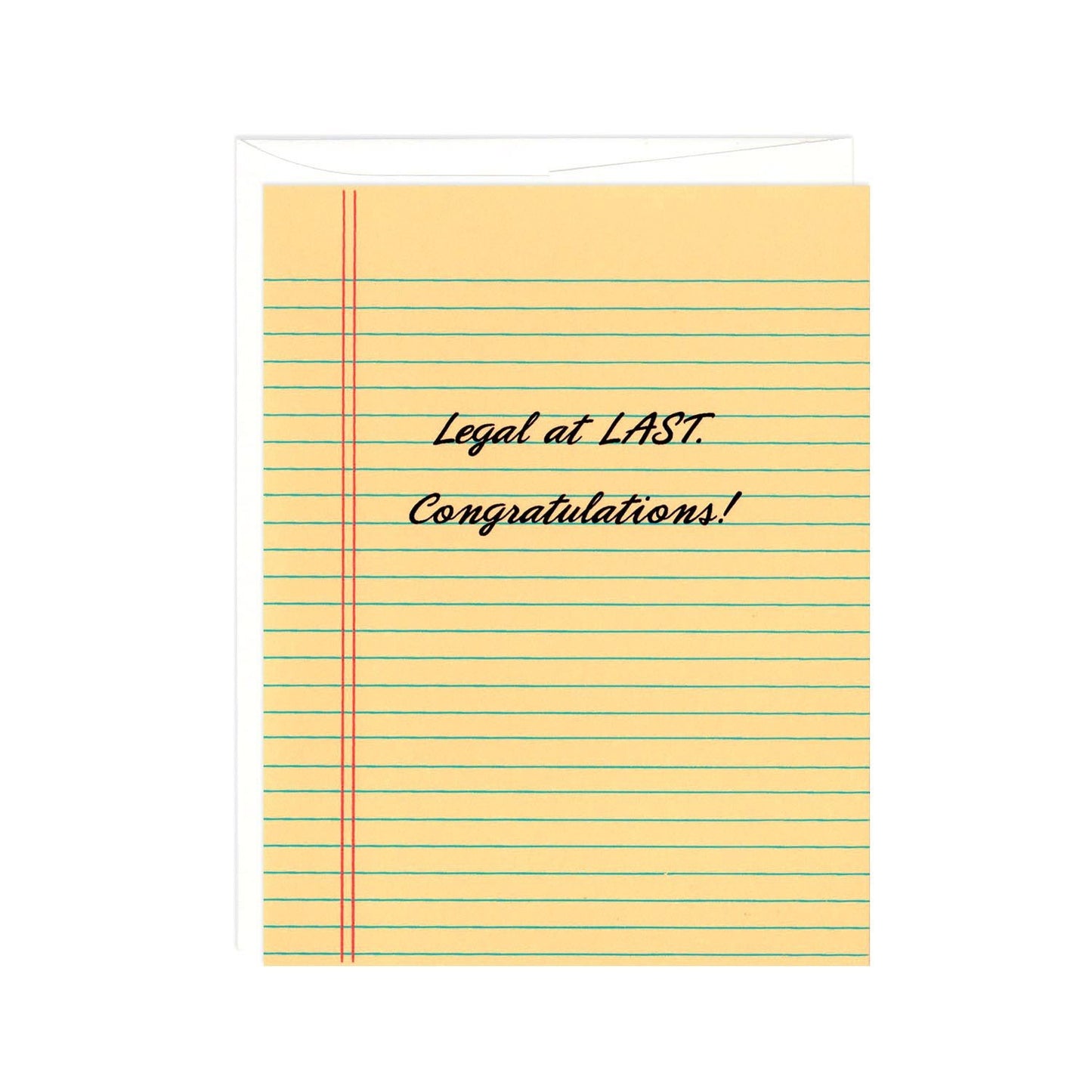 Product image for Legal at LAST. Congratulations! -- Screenprinted Card
