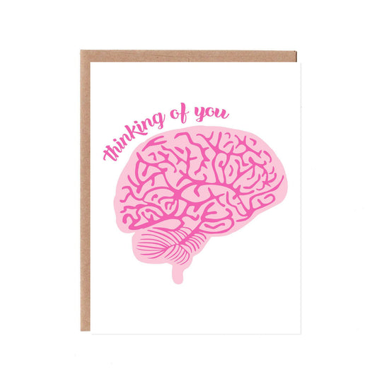 Product image for Thinking of You Brain Card -- Neon Pink and Magenta Ink