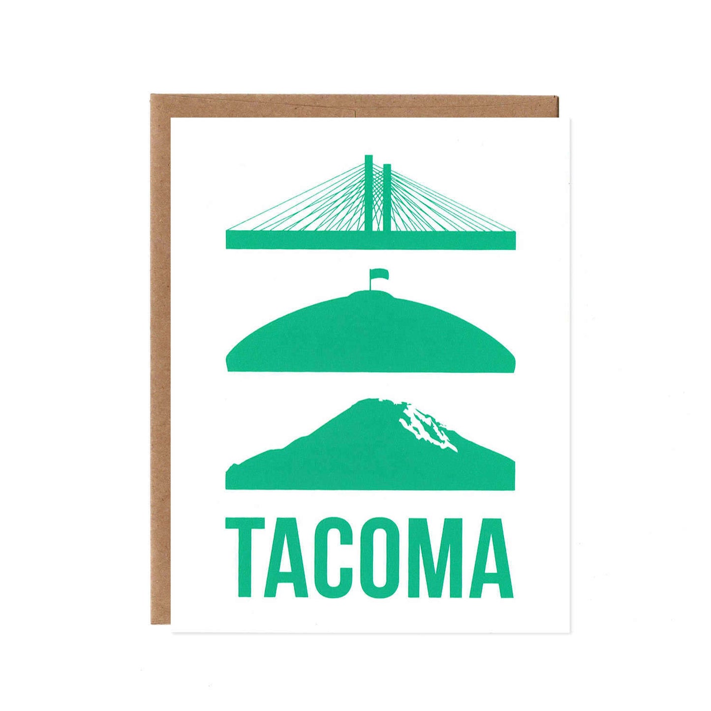 Product image for Tacoma Icon Card -- Tacoma Dome and Mount Rainier Card