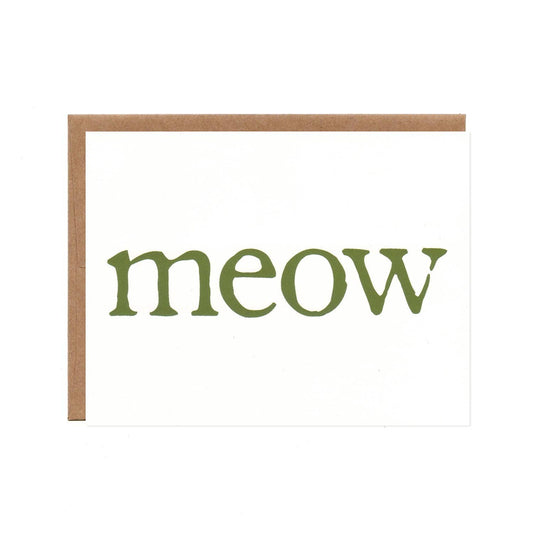Product image for Meow Means ...  Blank Screenprinted Card
