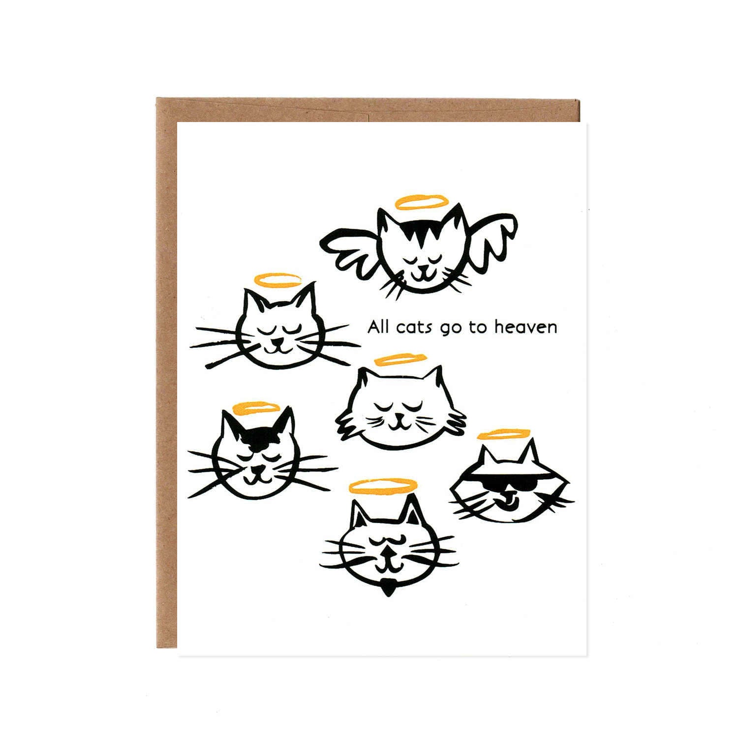 Product image for All Cats Go to Heaven -- Pet Sympathy Card